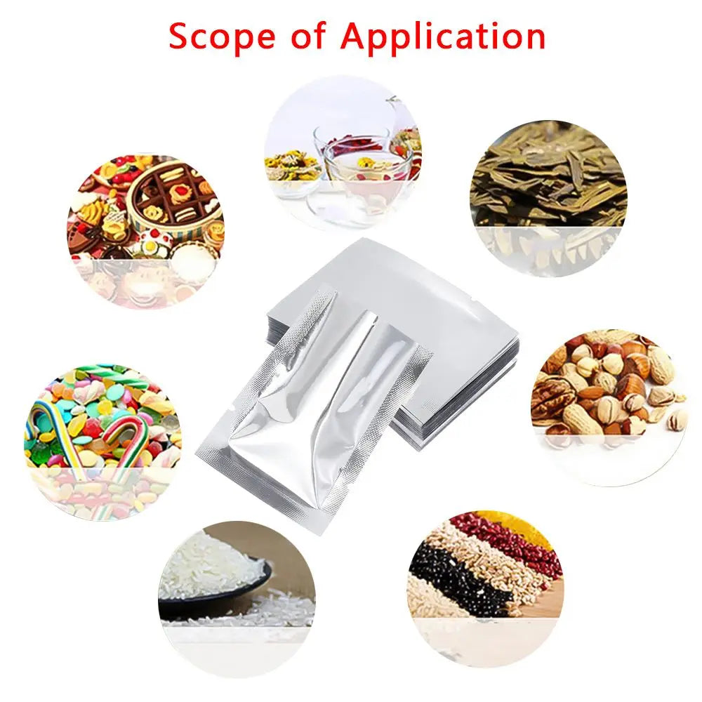 100Pcs Vacuum Seal Bags Aluminium Foil Bags Waterproof Storage Pouches Food Grade Vacuum Sealer Saran Wrap Kitchen Supplies Oasis Select