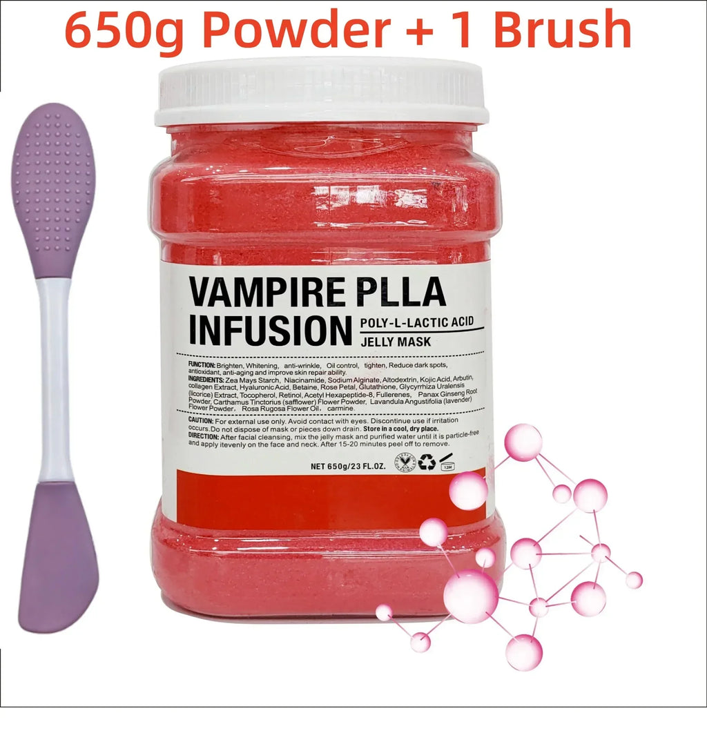 650g Chamomile Hyaluronic Acid Facial Moisturizing Mask Powder with Silicone Brush Increasing Skin Elasticity Rose Jelly Mask Oasis Select B- Vampire