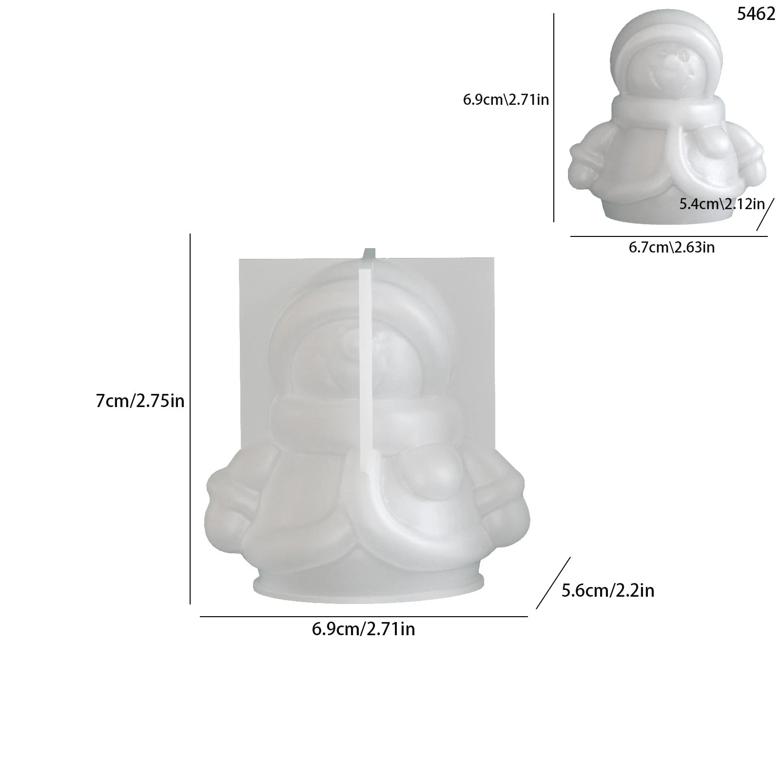 DIY Christmas Snowman Silicone Mold Scented Candle Scarf & Coat Snowman Plaster Resin Drip Mold Oasis Select A