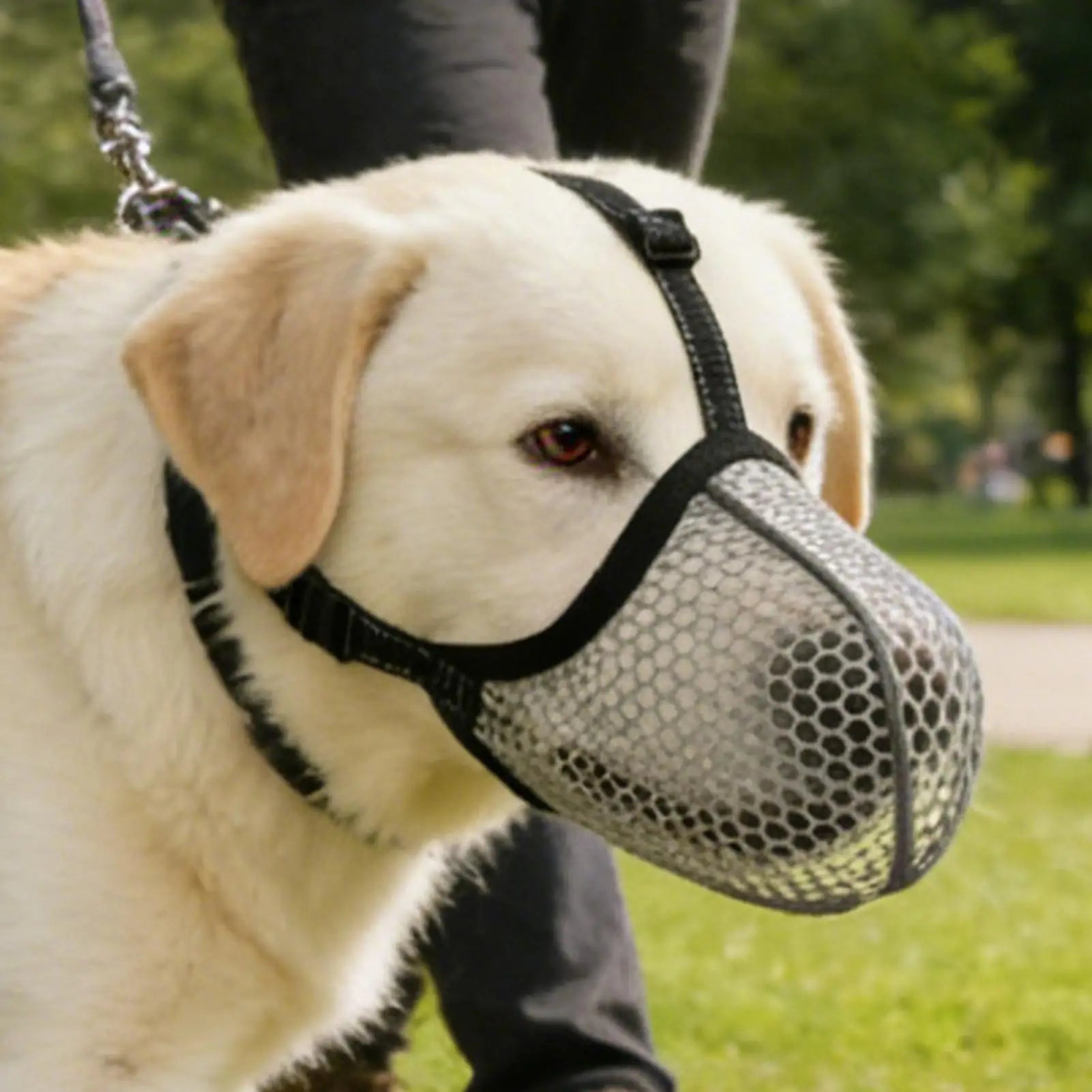 1PC Dog Muzzle Mesh Large Dog Breathable Grid Prevent Random Eating Stop Barking Golden Retriever Dog Mouth Cage Pet Mask Oasis Select