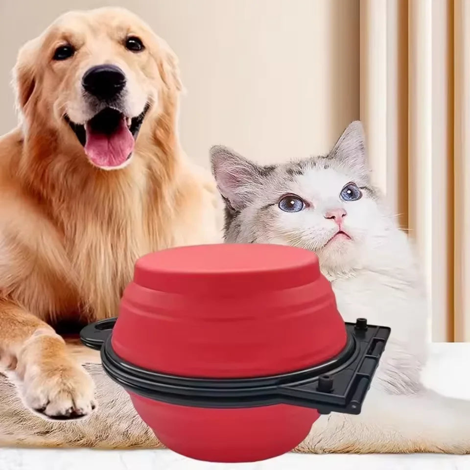 350ml pet double bowl design foldable bowl travel portable durable eating and drinking two-in-one dog bowl cat bowl foldable Oasis Select