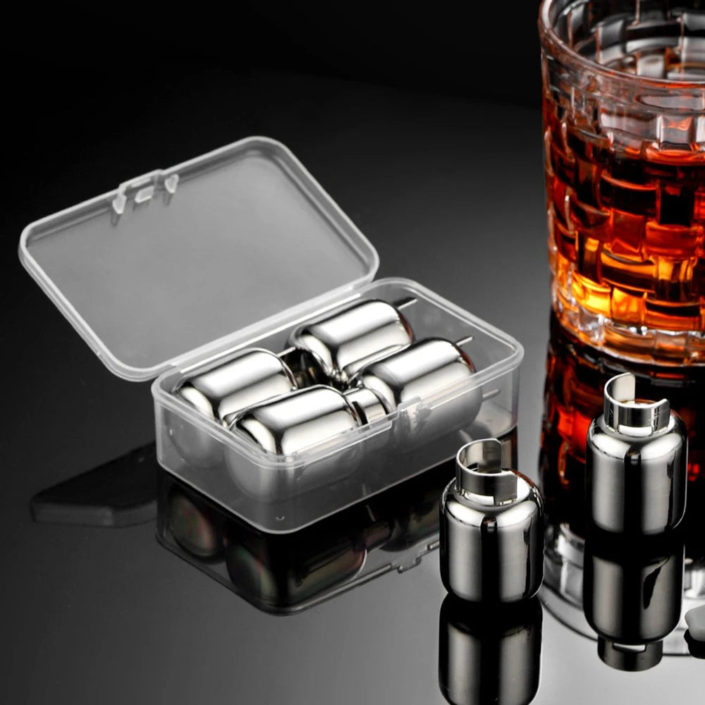 Stainless Steel Ice Cubes Whiskeygas Cylinders Ice Cube Cooler Reusable Whisky Ice Stone Whisky Rocks Bar Wine Cooler Oasis Select