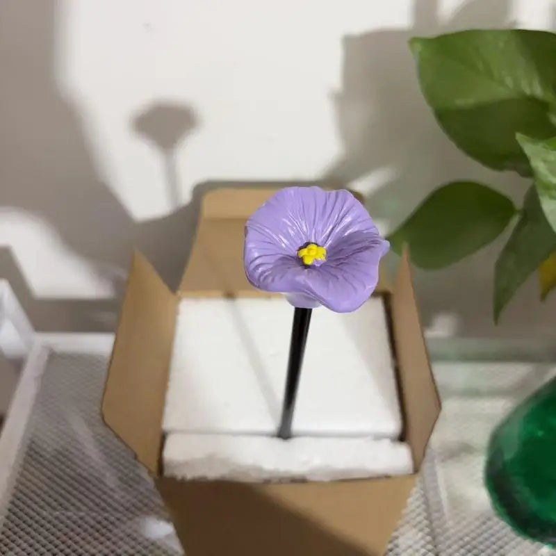 Outdoor Flower Design Bee Water Feeder Resin Portable Fountain for Gardens and Backyards Easy Refill Oasis Select Purple