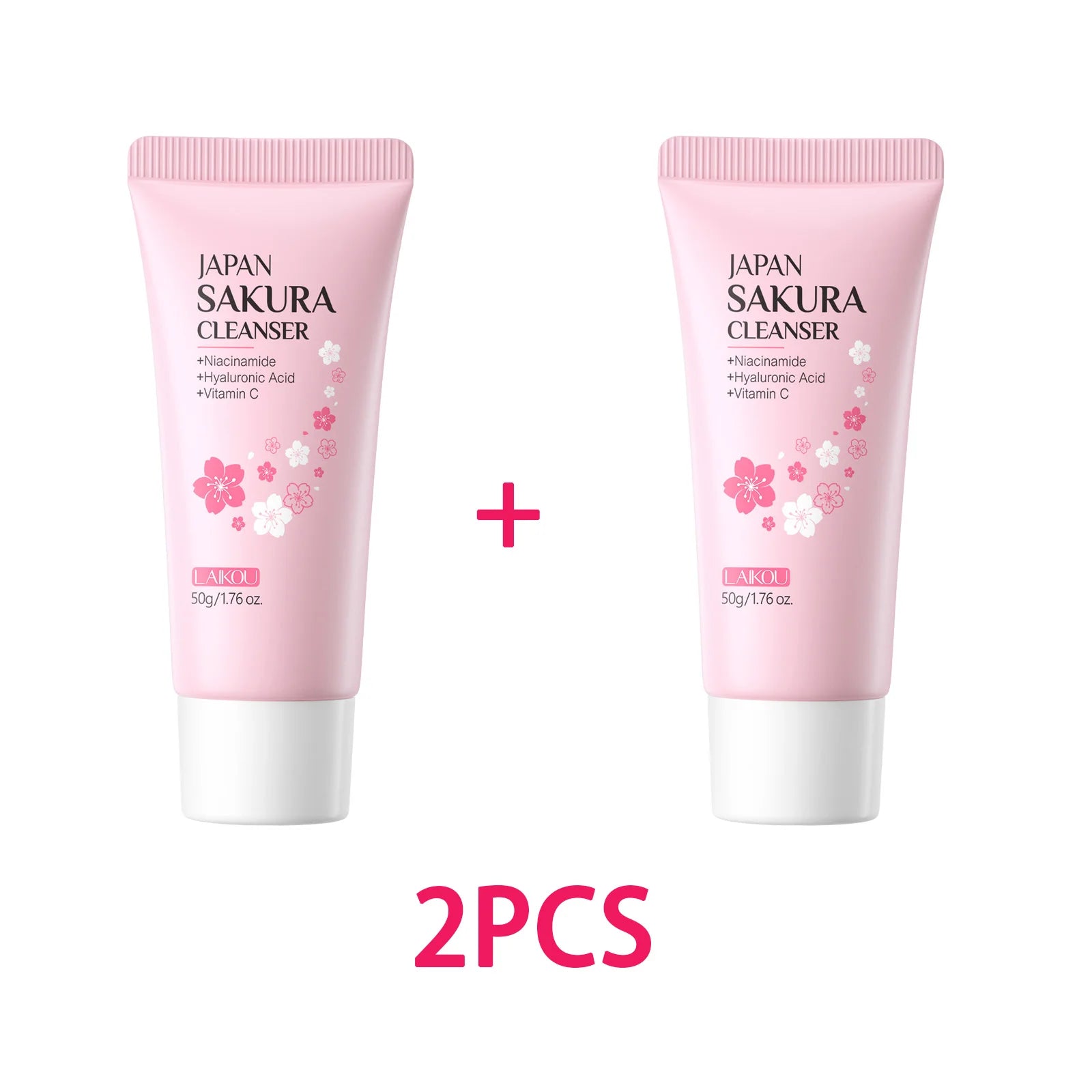 Laikou Sakura Facial Cleanser 50g Deep Pore Cleansing Oil Control Moisturizing Brightening Gentle Face Wash All Skin Types Oasis Select 2PCS