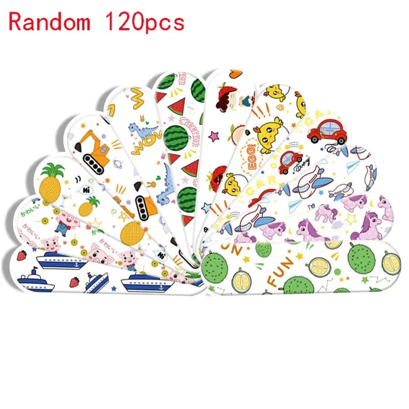 60-360pcs Cartoon Animal Pattern Waterproof Hemostasis Kids Band Aid Stickers Adhesive Bandage Strips Plasters for Children Oasis Select 120pcs