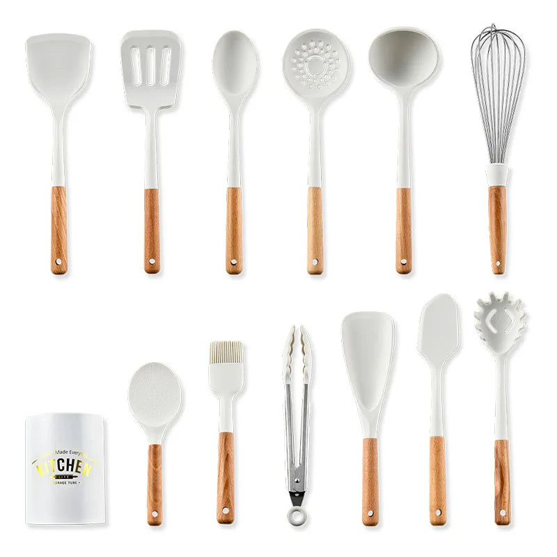 Silicone Kitchen Utensils Set – Non-Stick Spatula & Beater Silicone Utensil Set Oasis Select