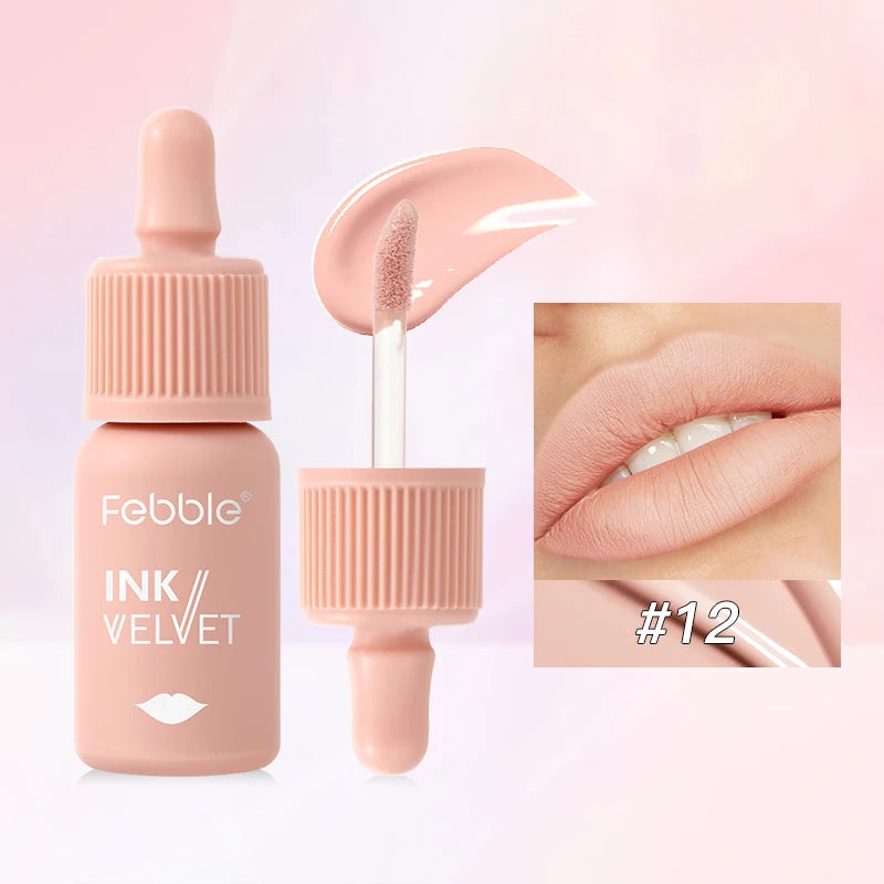 Febble 6-Shade Matte Velvet Liquid Lipstick – Long-Lasting Nude