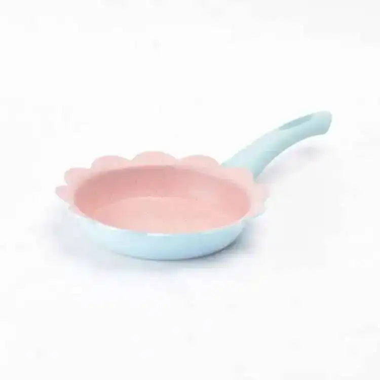 16cm Baby Food Non-stick Pan Supplement Pot Maifan Stone Children Milk Pot Soup Noodle Omelette Pot Oasis Select Blue Frying Pan