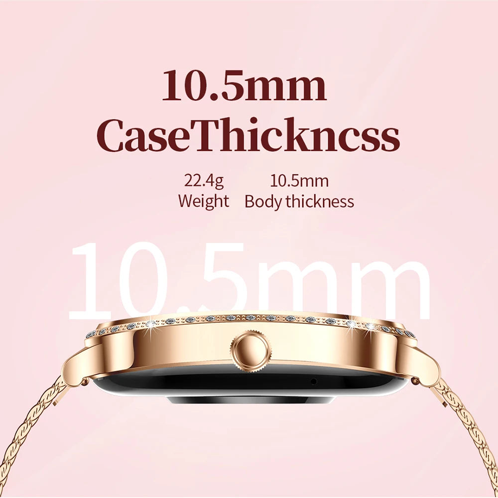 New Women Fashion Smart Watch Lady Blue Tooth Call Smartwatch Waterproof Health Monitor Wristwatch Sports Fitness Tracker Music Oasis Select