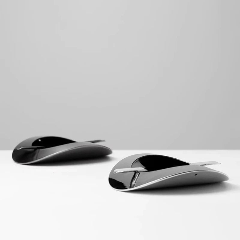 Modern Italian Minimalist Stainless Steel Cigar Ashtray Decoration Tea Room Study Desktop Fashionable Home Decor Oasis Select