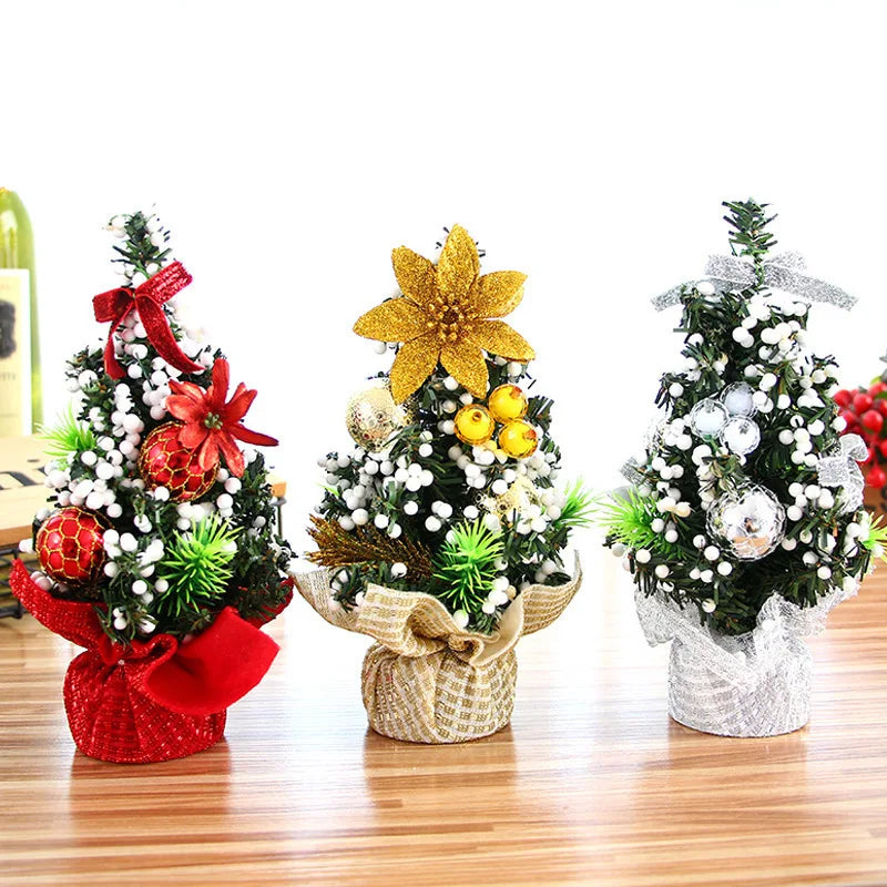 Christmas Tree 20CM Mini Set Table Decoration for Children Small Decorative Christmas Ball home decor Oasis Select