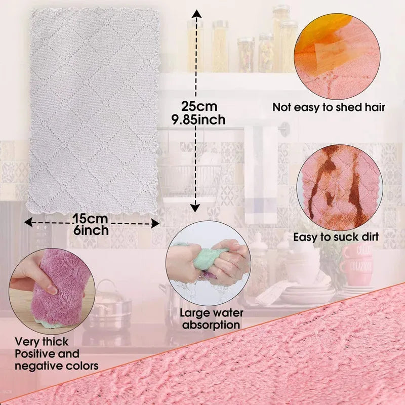 5/30 Microfiber Towels Absorbent Kitchen Cleaning Cloth Non-Stick Oil Dish Towel Dishcloth Tableware Household Cleaning Towel Oasis Select