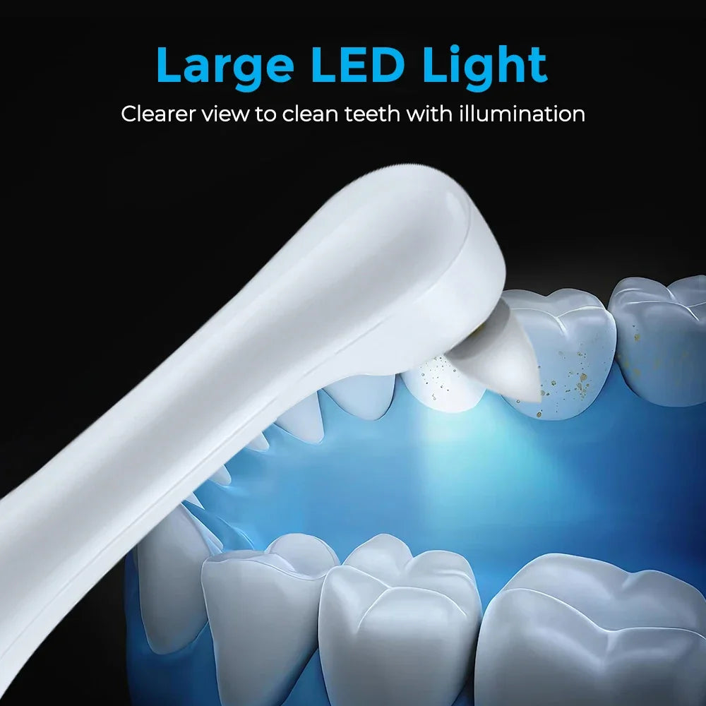 Electric Tooth Polisher – 5 Modes, 6 Heads, LED Plaque Remover