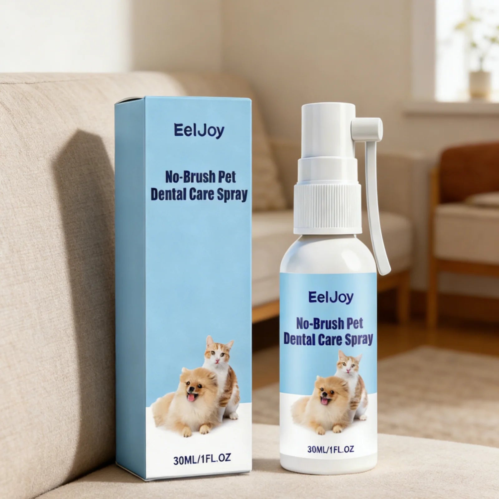 EelJoy No-Brush Pet Dental Spray for Dogs & Cats – 30ml Pet Dental Spray Oasis Select