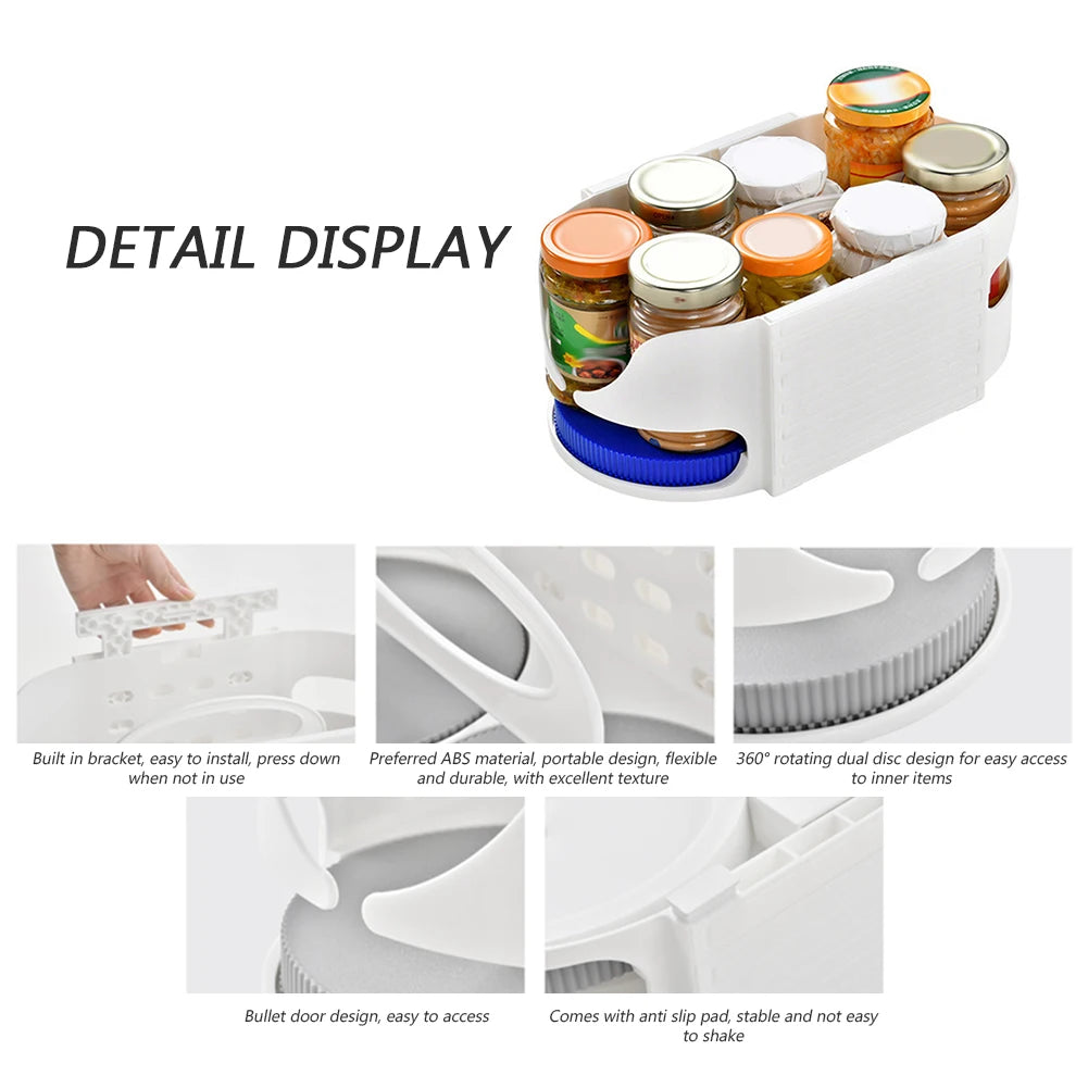 360° Rotating Turntable Organiser – Fridge & Cabinet Spice Rack