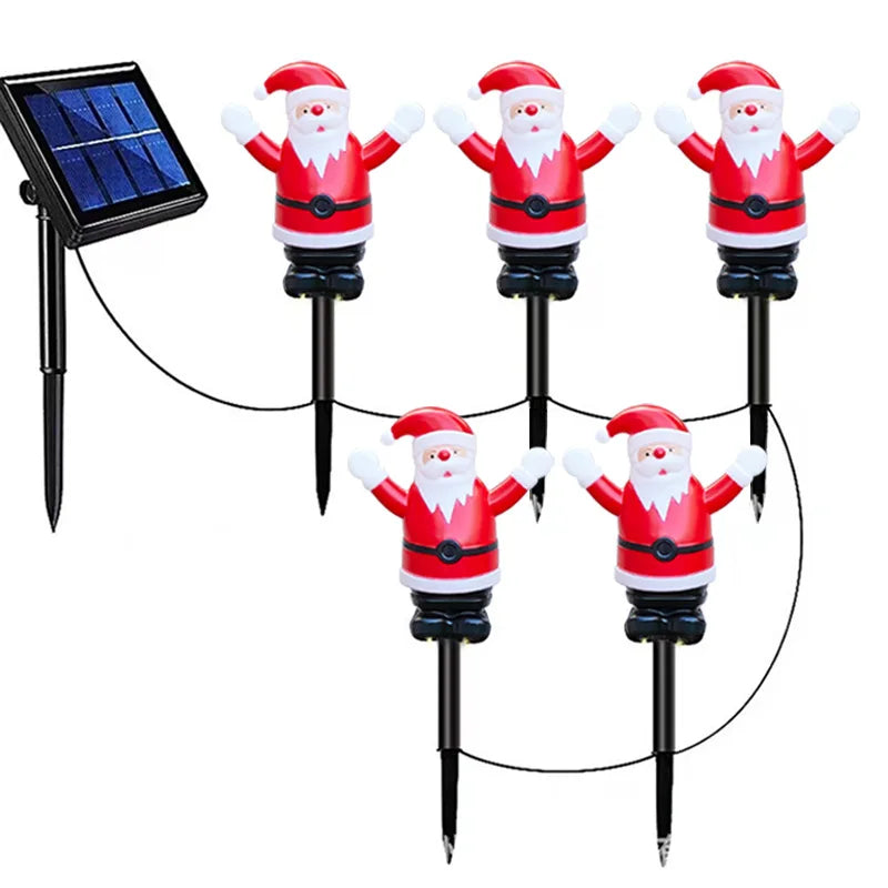 Solar-powered Santa Claus Ground Plug Light, LED Waterproof Garden Outdoor Lawn Light, Holiday Decorative Light Oasis Select A
