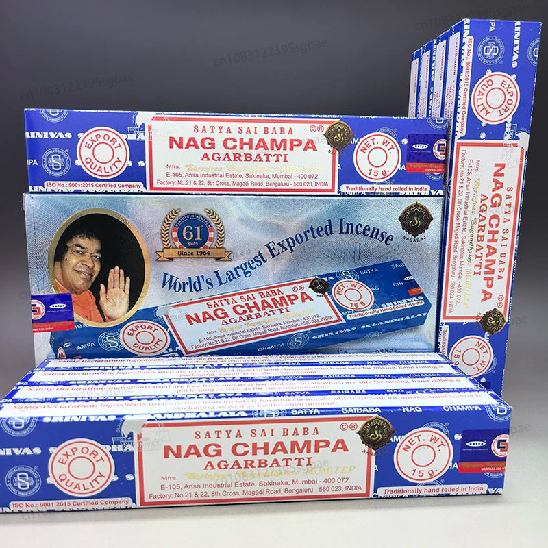 12Boxes Satya Origin100% 15g Hand-Rolled Incense Sticks, SANDAL WOOD，MONEY MATRIX，NAGCHAMPA Multiple Flavors for Yoga Meditation Oasis Select