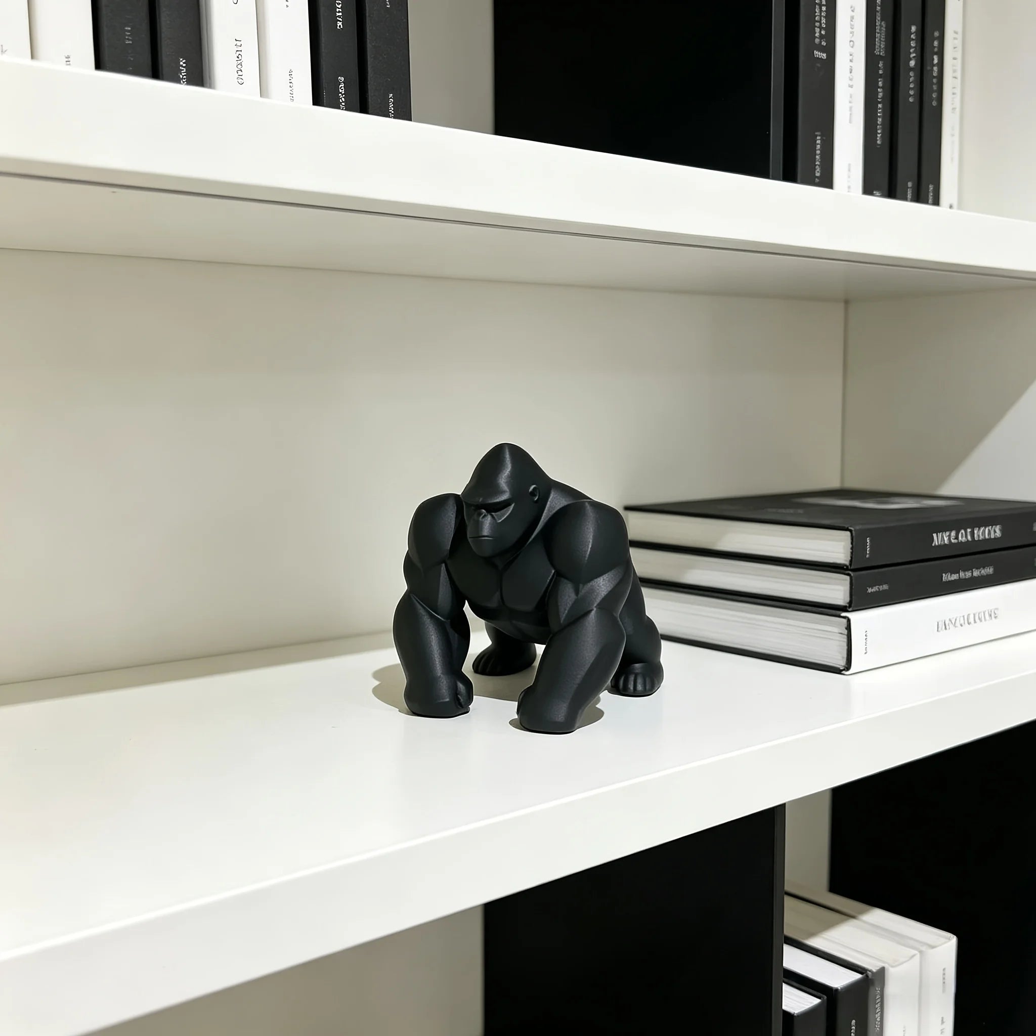 Minimalist Geometric Gorilla Figurine 3D Printing Ape Statue Tabletop Ornaments Modern Home Office Desk Decor Animal Decor Gifts Oasis Select