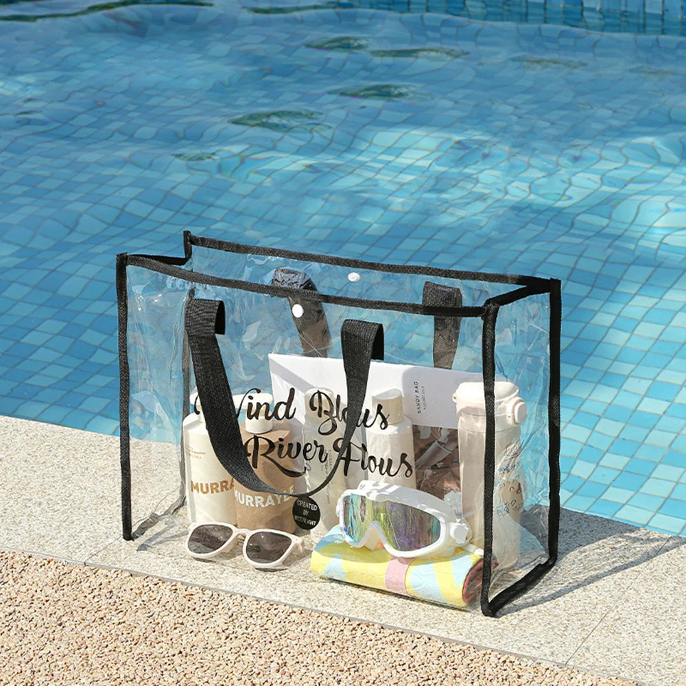 Waterproof Foldable Beach Tote Bag with Phone Pouch | PVC