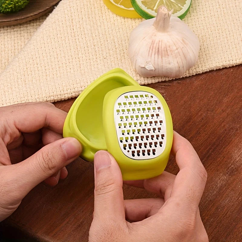 Stainless Steel 4-in-1 Manual Grater & Slicer - Lemon, Cheese,Garlic, Ginger Zester Shredder,Compact Kitchen Tool for Vegetables Oasis Select