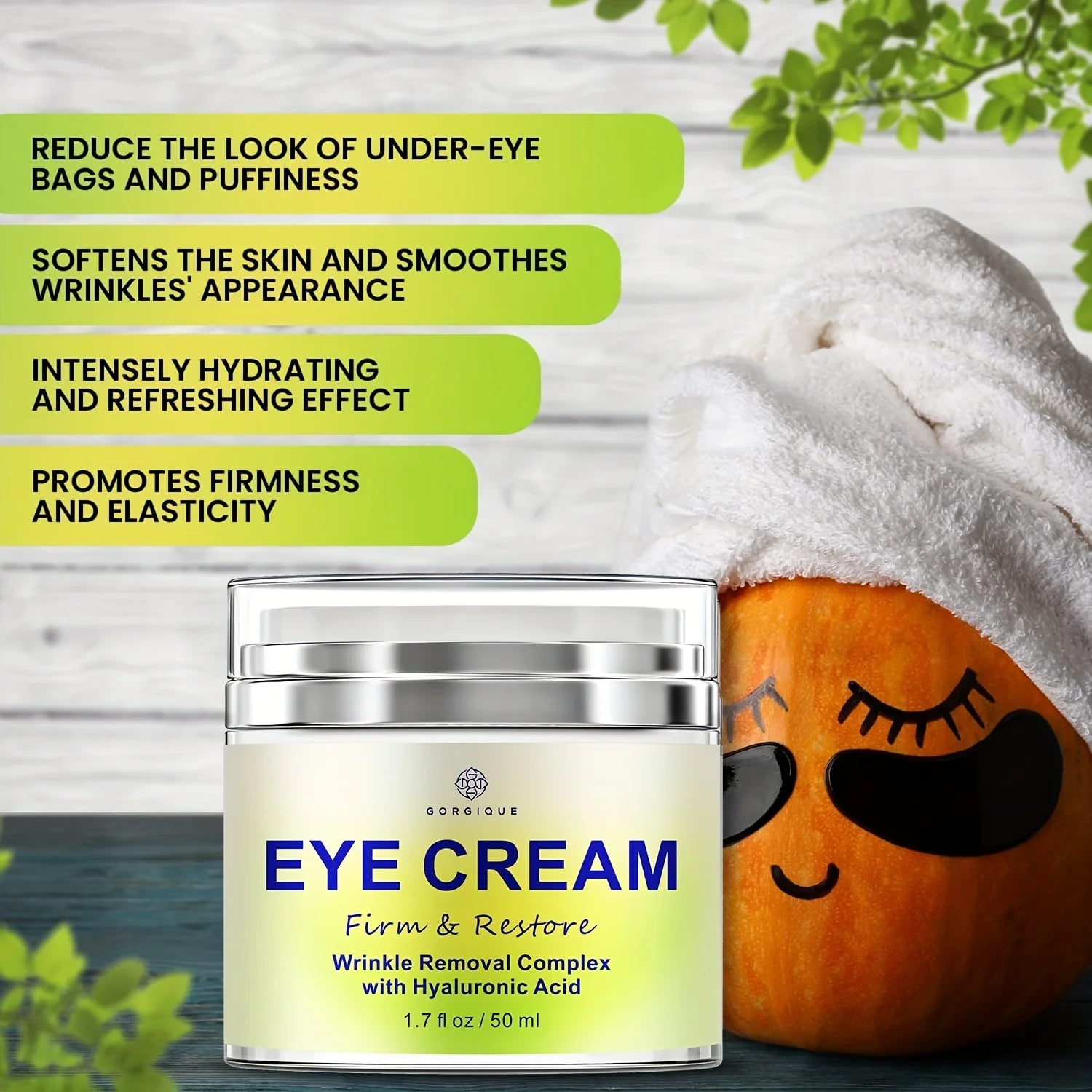 GORGIQUE Under Eye Cream Hyaluronic Acid – Firming & Brightening Under Eye Cream Oasis Select