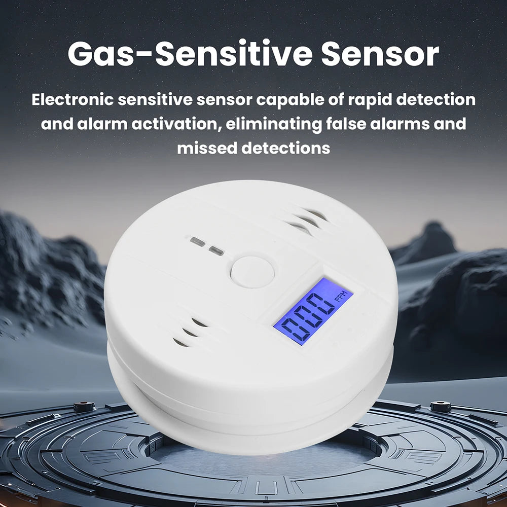 Carbon Monoxide Alarm Smoke Alarm Co Detector LCD Display Alarm Home Wireless Toxic Gas Leak Detector Fire Sound Alarm Oasis Select
