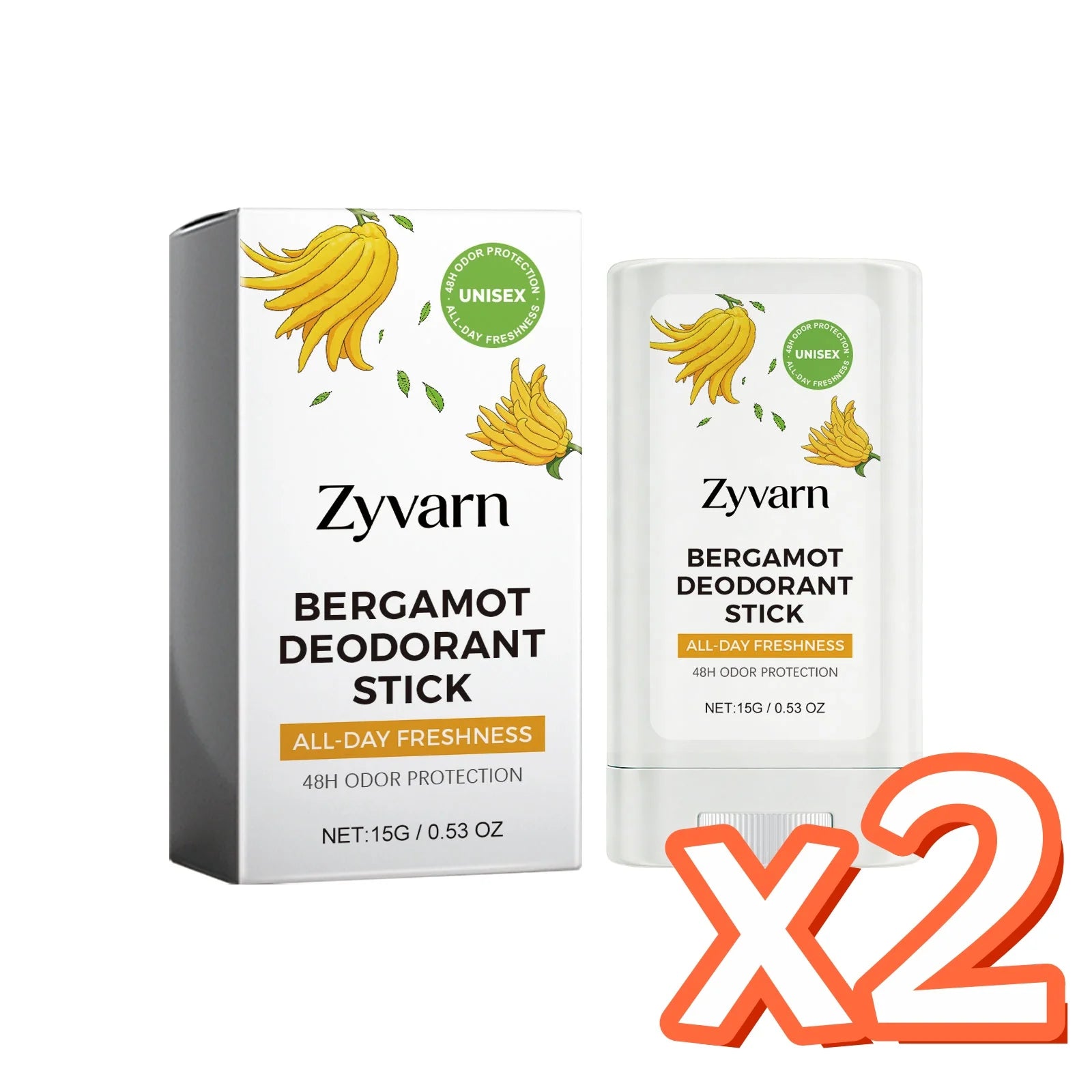 ZYVARN Bergamot Deodorant Stick – All-Day Fresh Unisex 15g