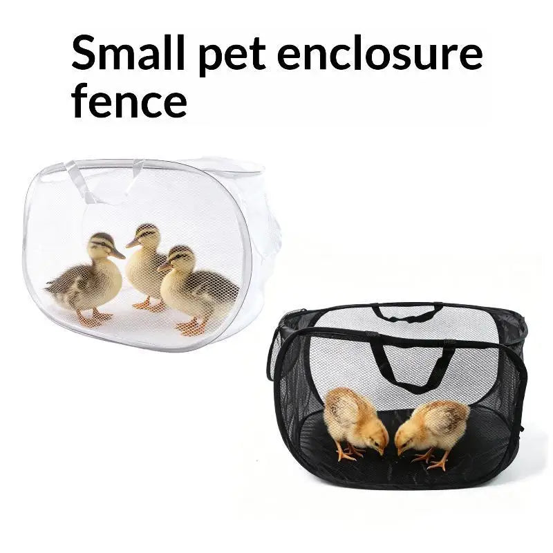 Foldable Small Pet Playpen – Breathable Mesh for Chicks & Ducklings