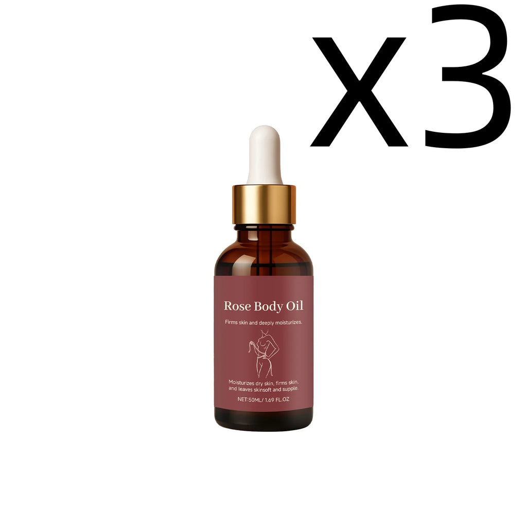 Rose Body Essential Oil Smoothing Skins Improving Skin State Deeply Nourishing Lasting Moisturizing Flower Fragrance Body Serum Oasis Select 50ml X 3PCS