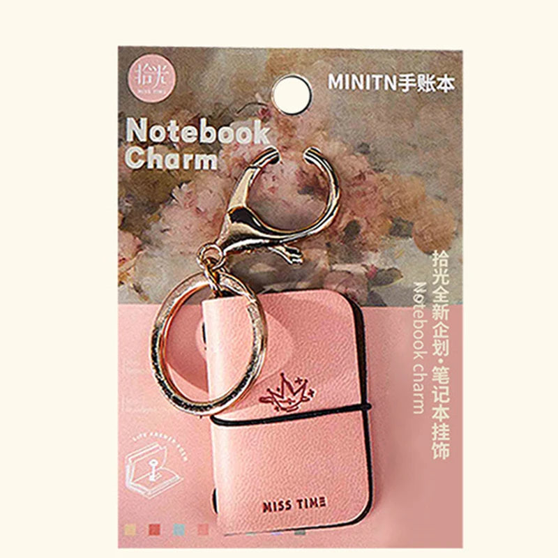 PU Keychain Soft Leather Mini Portable Diary Backpack Charm Notebook Literary Style Storage Accessory Oasis Select A2