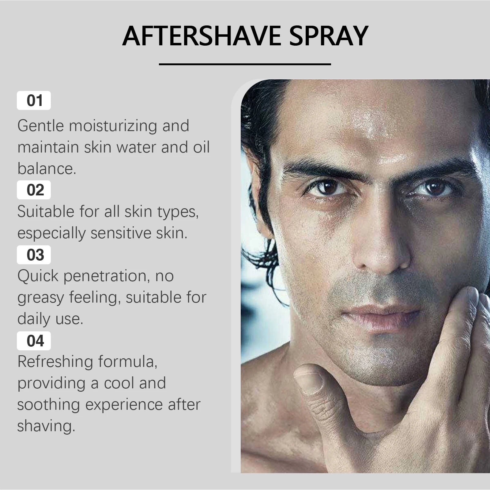 East Moon Deep Moisturizing Aftershave Spray Efficient Hydration Repair Soothe Beard Reduce Redness Swelling Non Greasy Soft Oasis Select
