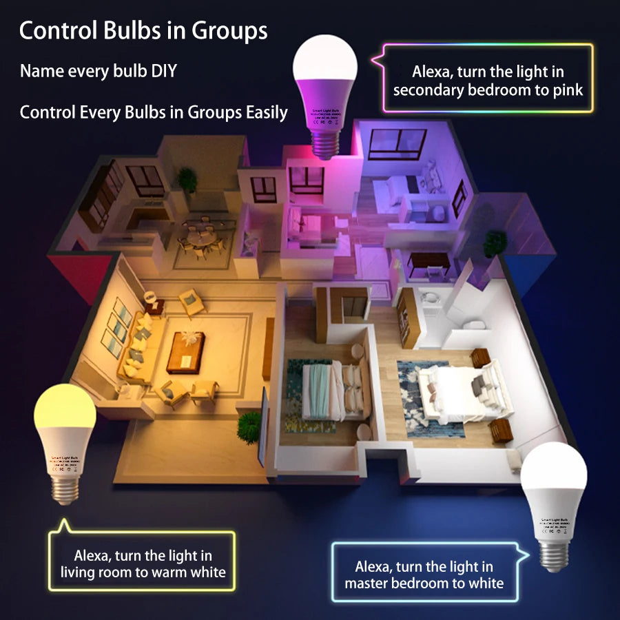 GGBEE Tuya WiFi Smart E27 LED Bulb – Alexa & Google Home Smart LED Bulb Oasis Select