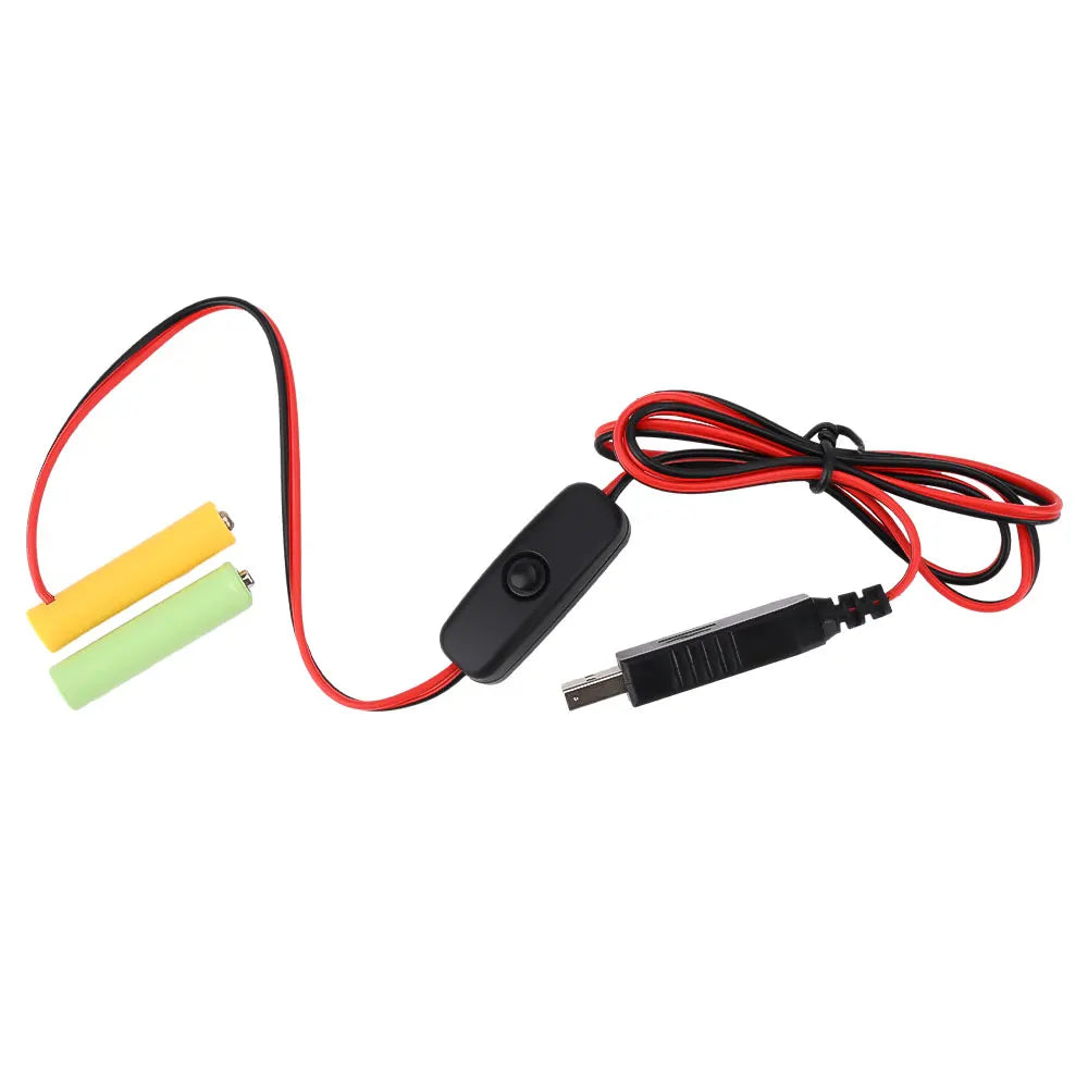 Universal 3/4.5/6V AA AAA Battery USB Power Supply Replaced AA/AAA Battery Replacement Cable for Clock Toy Light LED With Switch Oasis Select