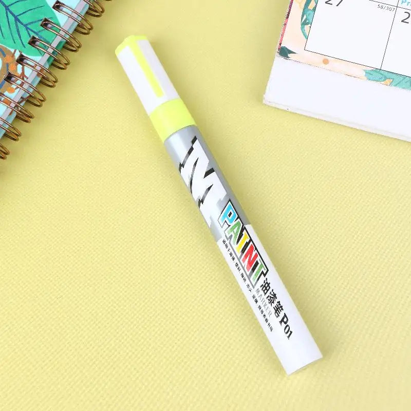 1Pcs Waterproof Marker Paint Pen Vehicle Touch-Up Paint Tyre Oily Markers Quick Drying Signature Pen Stationery Supplies Oasis Select Yellow