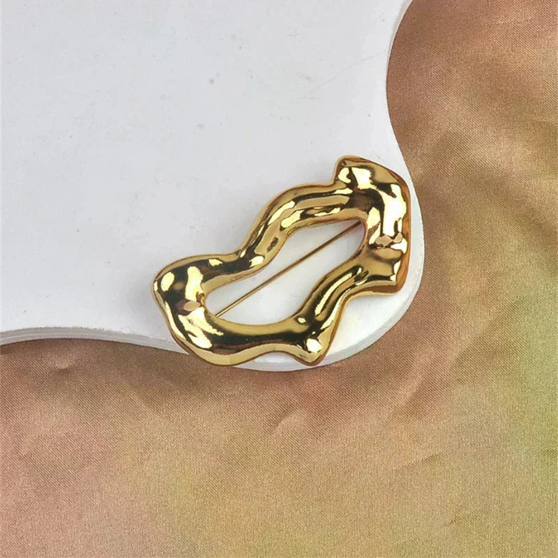 Metal Geometric Brooch Simple Collar Buckles Anti Exposure Multifunction Brooches Pin Accessories For Adult Clothing Ornament Oasis Select
