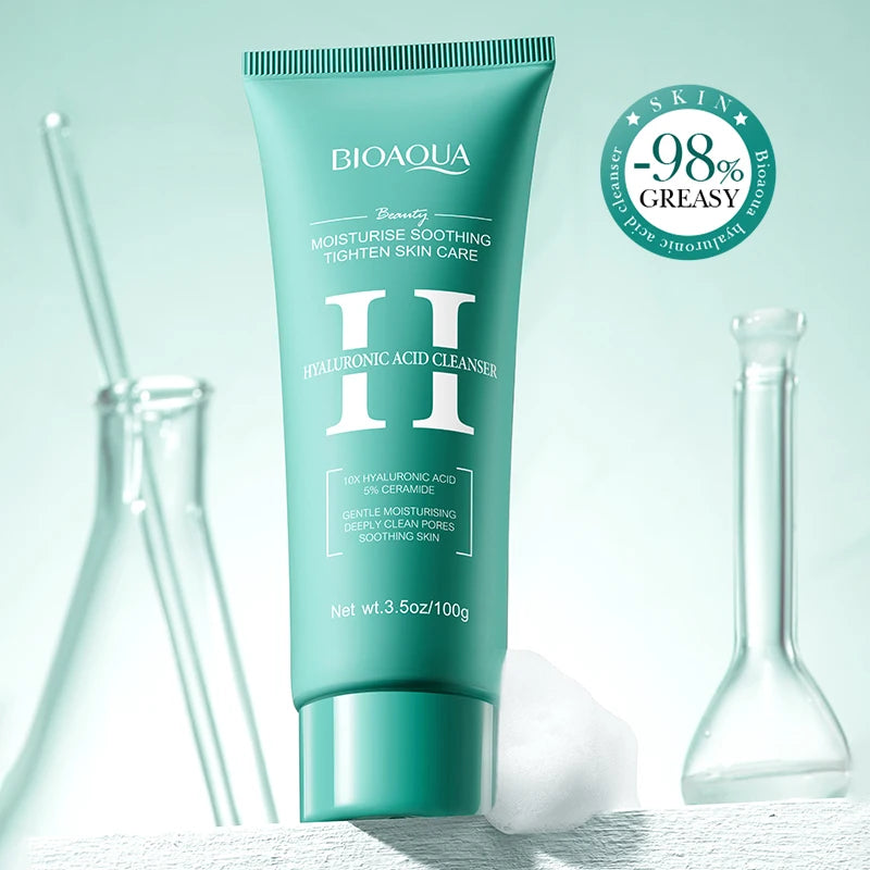 BIOAQUA Hyaluronic Acid Facial Cleanser – Moisturizing Foam Wash Facial Cleanser Oasis Select