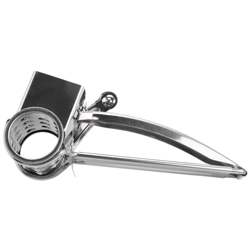 Rotary Cheese Grater Vegetable Slicer Shredder And Grinder With 4 Interchangeable Stainless Steel Grums Oasis Select Silver