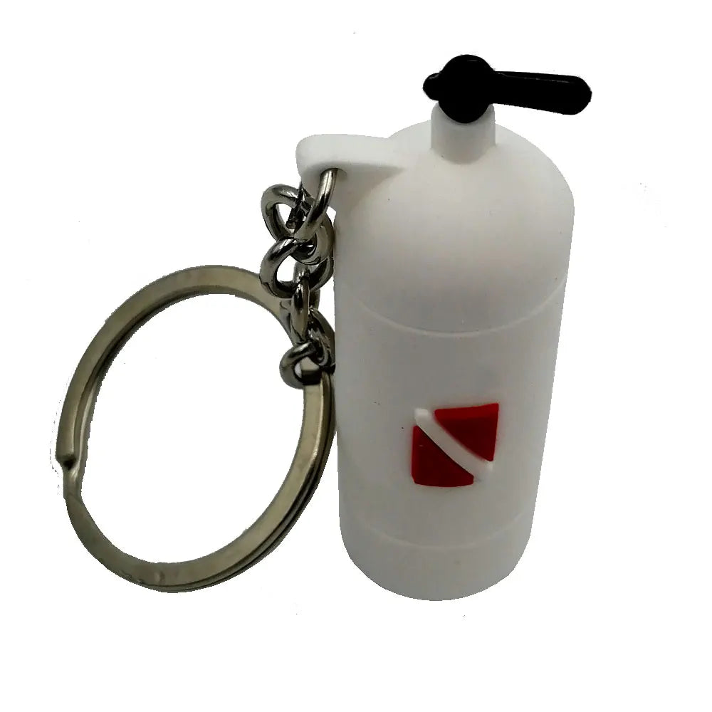 5Colors Mini Scuba Air Tank Mini Cylinder Bottle Keychain Key Ring Diver Diving Gift Oasis Select White