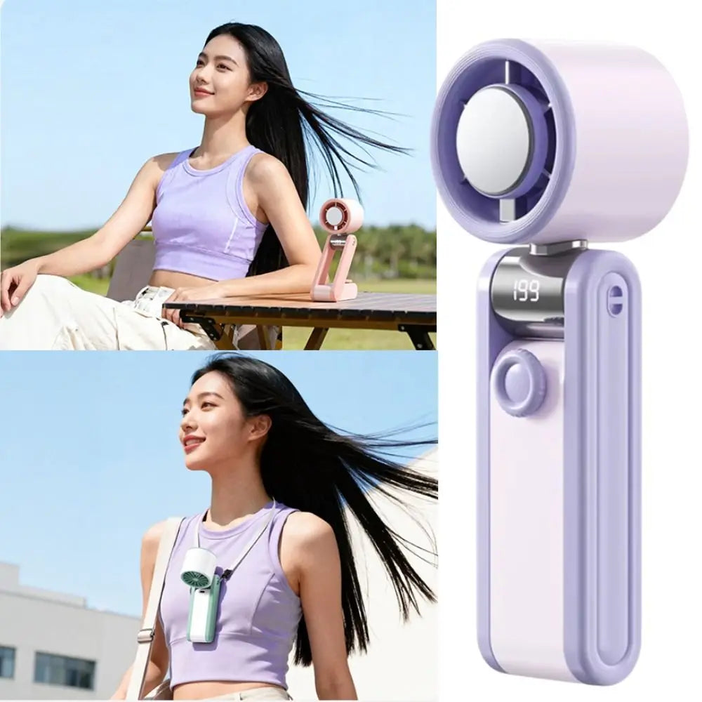 Foldable Design Portable Handheld Fan Portable Quiet Mini Pocket Fan Multi-Speed Silent Operation Desktop Fan Outdoor Use Oasis Select