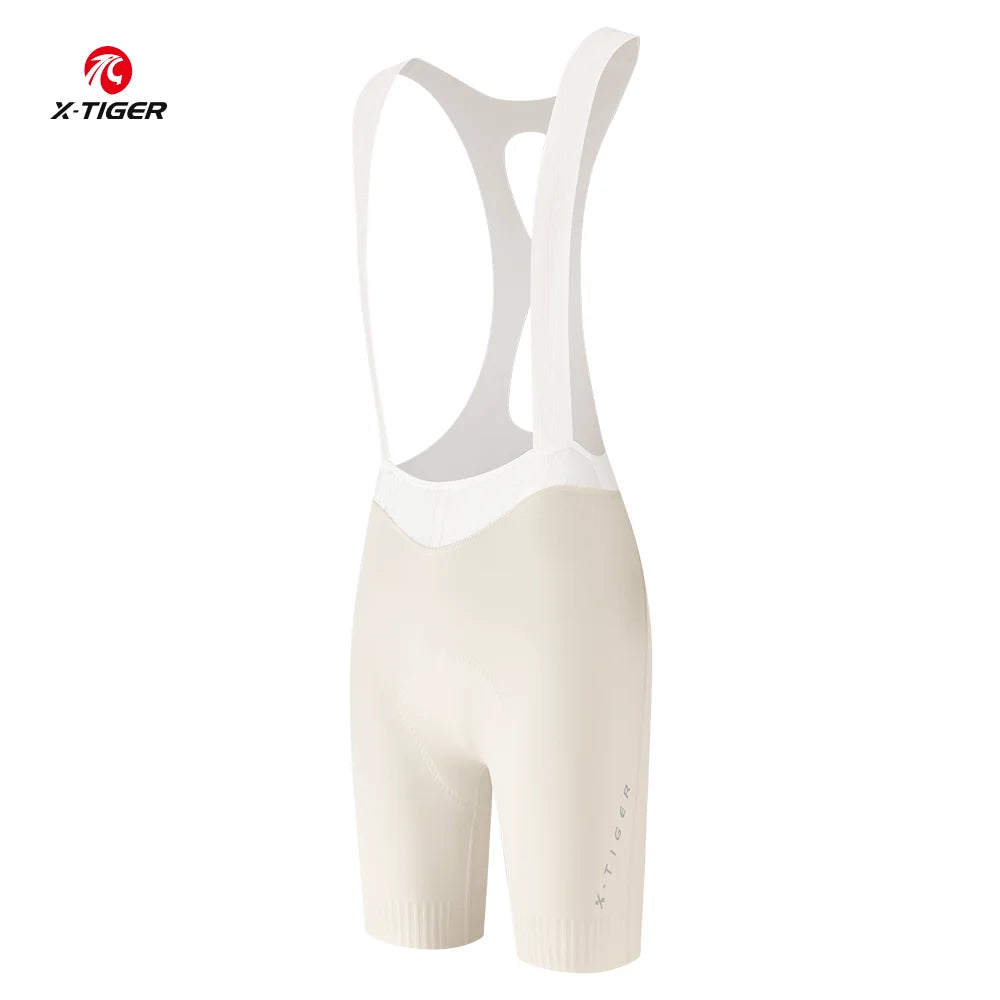 X-TIGER Women's Cycling Bib Shorts120 High Density Chamois Pro Cycling Bib Pants Breathable MTB Road 8 Hours Bicycle Tights Oasis Select White S