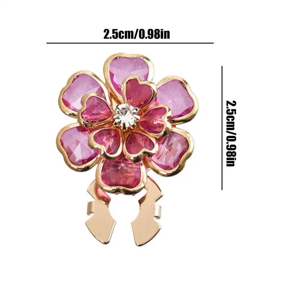 1PC Flower Button Covers For Shirt Detachable Clip-On Shirt Coat Decorative Buttons Sewing Button For Clothing Accessories Oasis Select Hot Pink 1PC