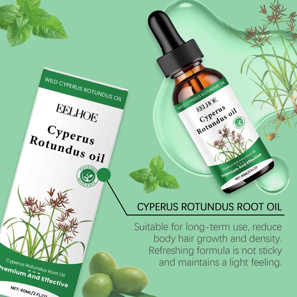 60ml Cyperus Rotundus Oil Gentle Hair Removal Care Oil Body Hair Inhibitor Serum Moisturizing Nourishing Natural Cypress Oil New Oasis Select