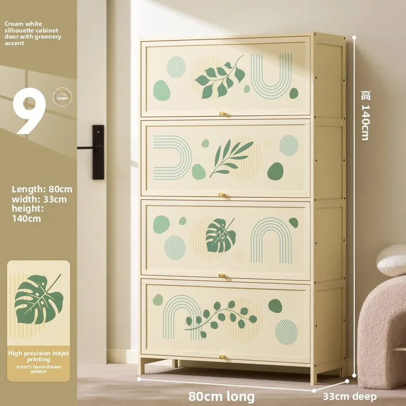 Household shoe cabinet against the wall, dust cabinet, floor storage cabinet, locker, simple shoe rack, storage cabinet Oasis Select Nine floors 80