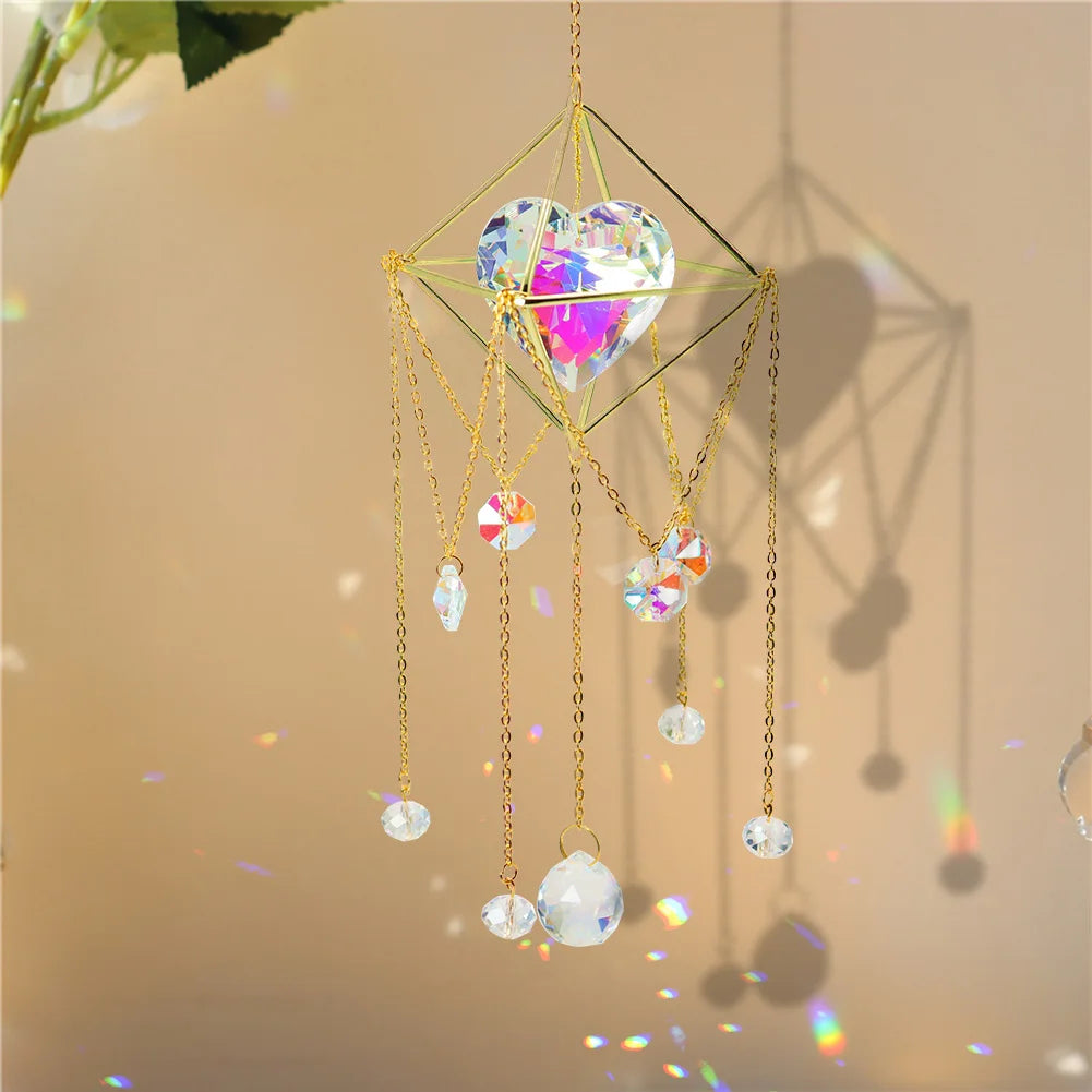 New Butterfly Star Moon Crystal Wind Chime Prisms Sun Catchers Rainbow Chaser Dream Catcher Home Garden Decor Windchimes Oasis Select