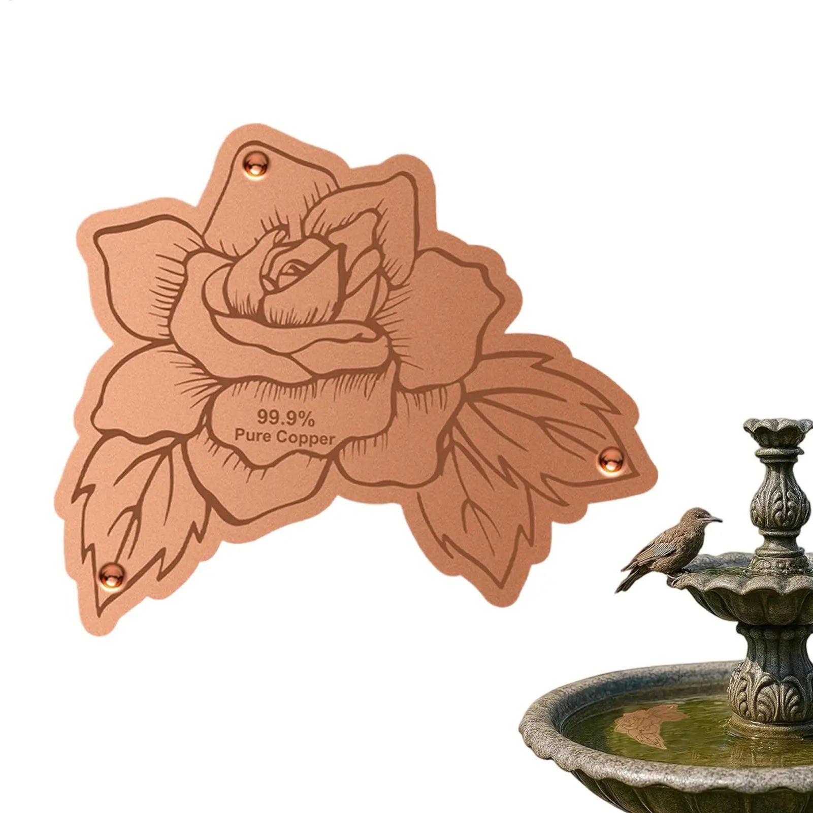 1PC Bird Bath Copper Birdbath Purifier With Triple-Point Support Bath Disk Ornaments Feeder Accessories For Outdoor Bird Baths Oasis Select