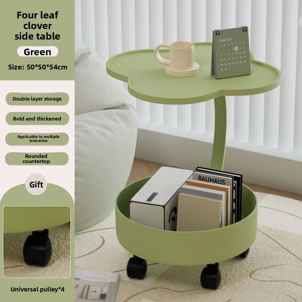 Multi-functional Side few Double sofa side cabinet Table mobile shelf Small coffee table sturdy and durable Oasis Select Matcha Green-2