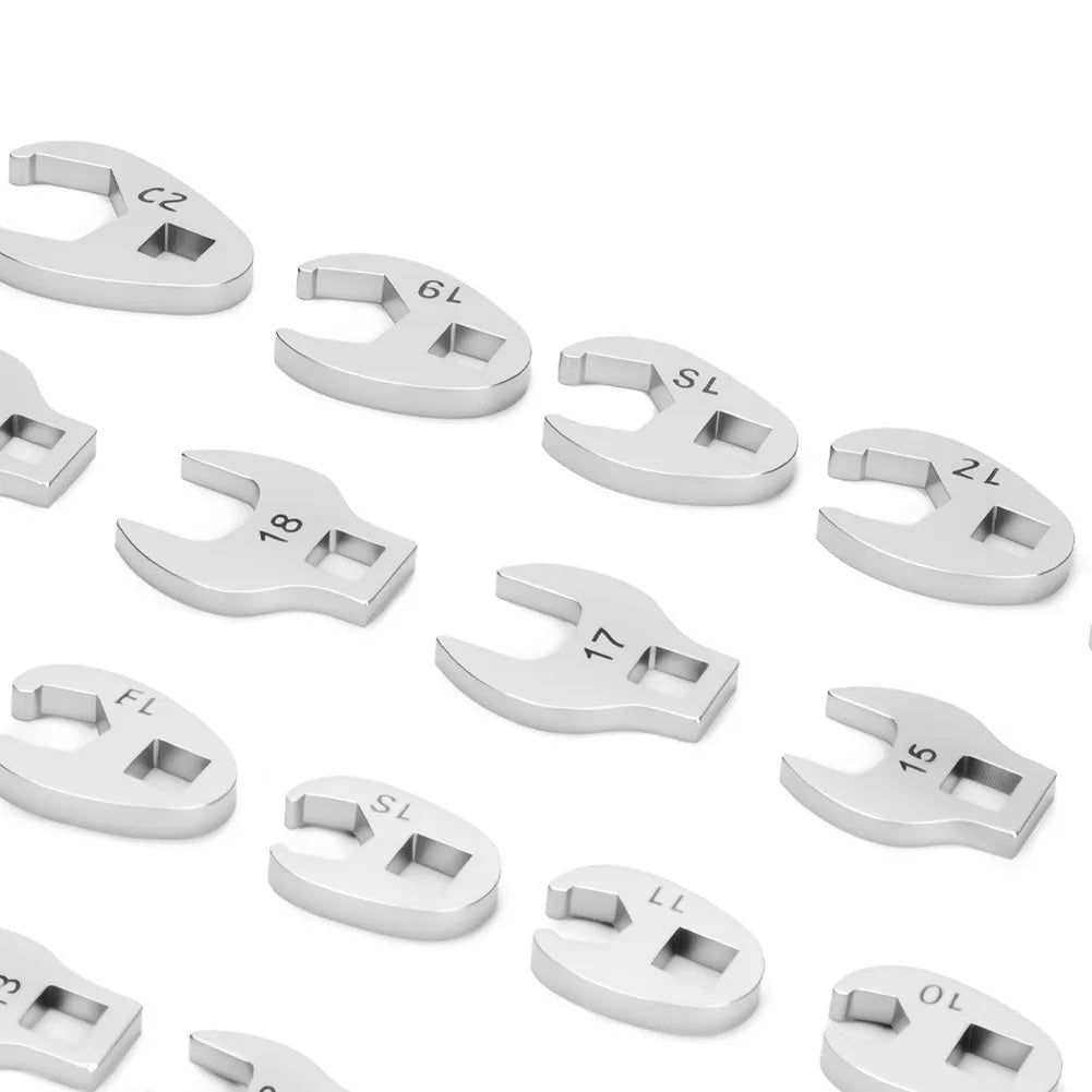10-Pc 3/8" Drive Crowfoot Wrench Set 10–22mm Open End Spanner Crowfoot Wrench Set Oasis Select