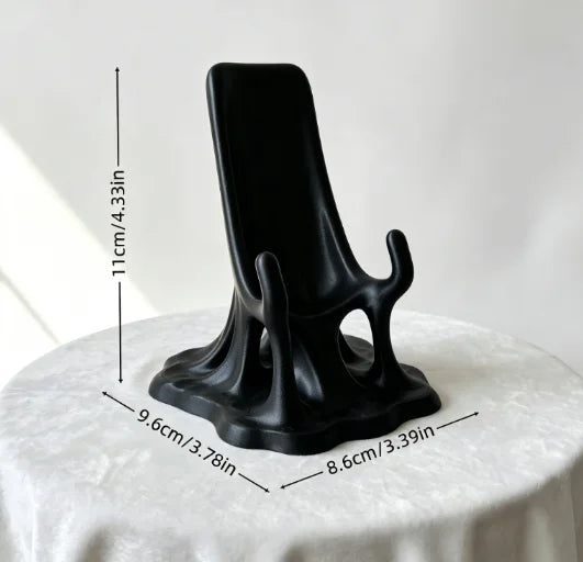 Melting Liquid Fluid Phone Stand 3D Printed Portable Desktop Cell Phone Holder Mobile Cradle Home Office Kawaii Table Decor Gift Oasis Select Melted matte black
