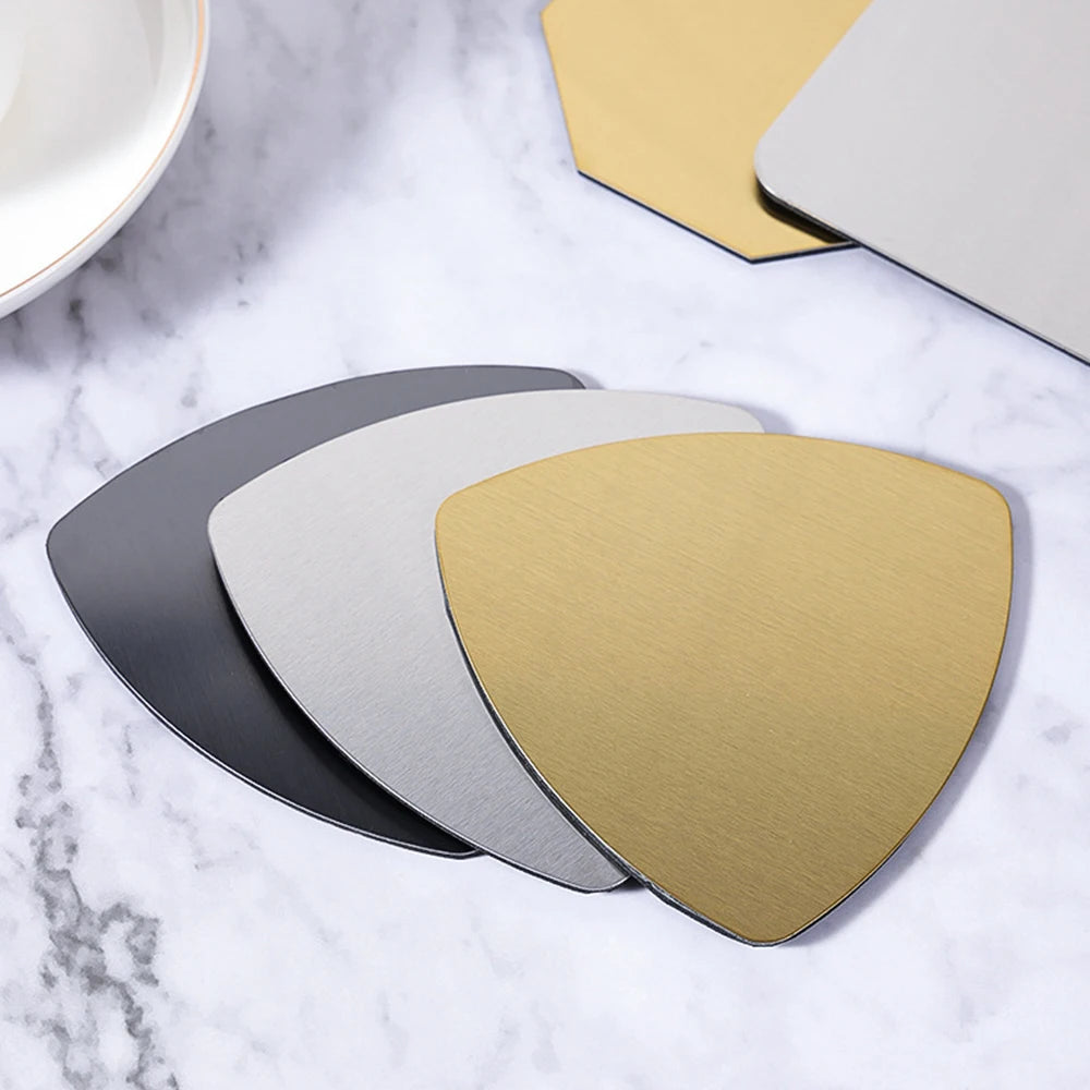 Stainless Steel Coaster Table Mat Cafe Non-slip Pad Insulation Placemat Bar Dining Table Decor Home Simple Photography Props Oasis Select