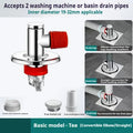 Drainage Pipe Check Valve Three-way Floor Drain Joint Washing Machine Drain Diversion Specific Odor Device Anti Backflow Oasis Select Three way sewer